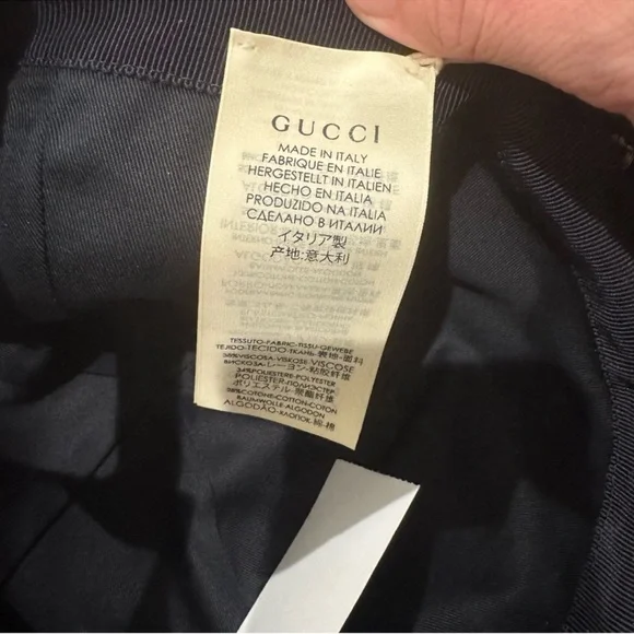 Gucci Double GG Logo Sapphire Blue Gold Velvet Baseball Cap Hat - Picture 10 of 14